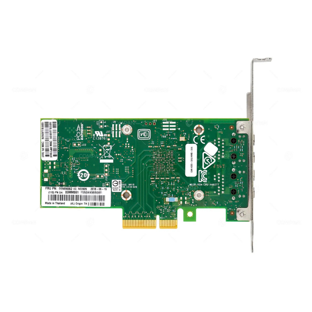 00MM862  LENOVO INTEL X550-T2 DUAL PORT 10GB RJ-45 PCIE 3.0 X4 ETHERNET ADAPTER